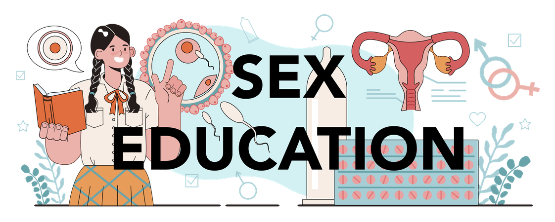 Sexual health lesson for young  Illustration