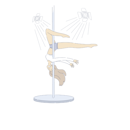 Danseuse sexy effectuant de la pole dance  Illustration