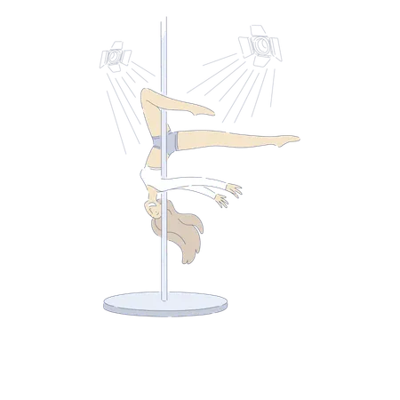 Danseuse sexy effectuant de la pole dance  Illustration