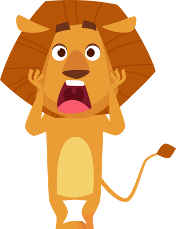 Shacked Lion  Illustration