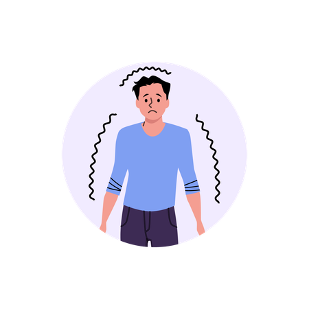 震える男  イラスト