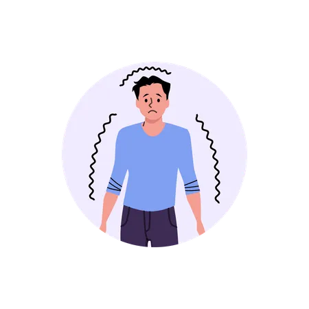 震える男  イラスト