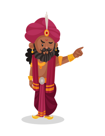 Shakuni apontando o dedo  Ilustração