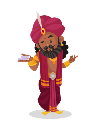 Shakuni holding gambling pieces  Illustration