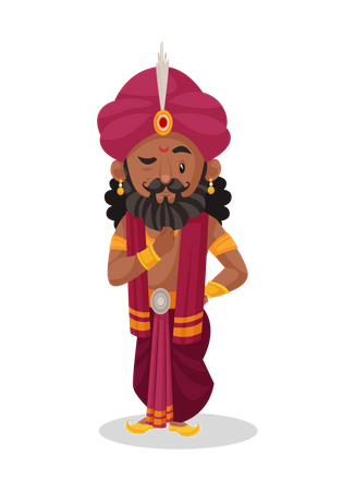 Shakuni pensando em algo  Ilustração