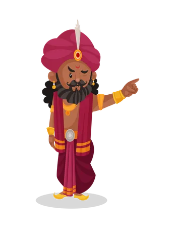 Shakuni pointing his finger  Illustration