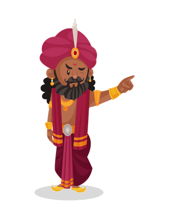 Shakuni señalando con el dedo  Ilustración