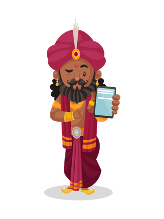 Shakuni showing mobile  Illustration