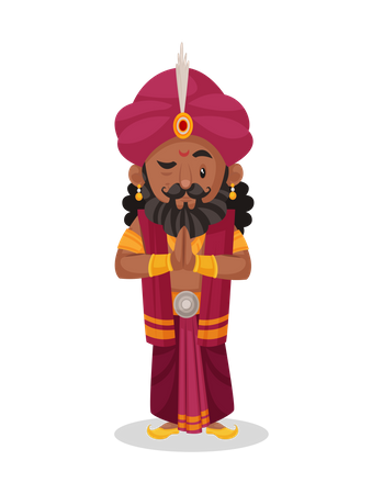 Shakuni steht in Willkommenspose  Illustration