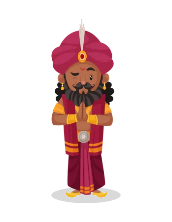 Shakuni steht in Willkommenspose  Illustration