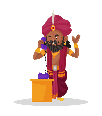 Shakuni talking on phone  Illustration