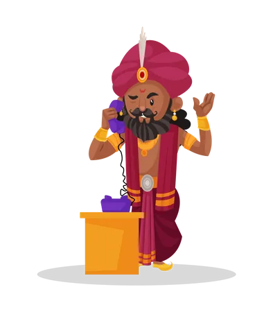 Shakuni talking on phone  Illustration