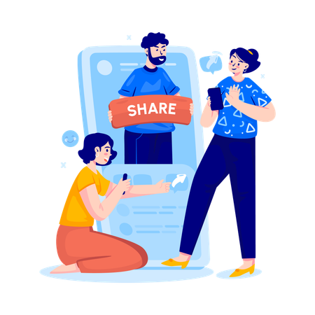 Share content post  Illustration