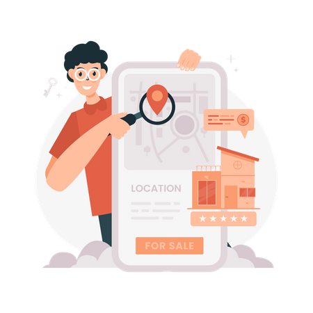 Share house location  Illustration