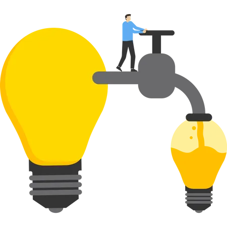Share Ideas Or Share Knowledge Creativity Or Innovation Learn New Skill Concepts Transfer Information Or Wisdom To Employees Or Colleagues Business People Transfer Ideas To New Light Bulbs Illustration