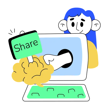 Drawing Style Illustration Of Share Knowledge Illustration