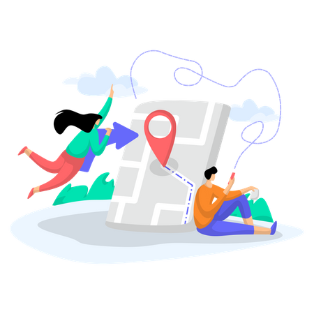 Share Location  Illustration