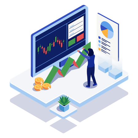 Share market trading  Illustration