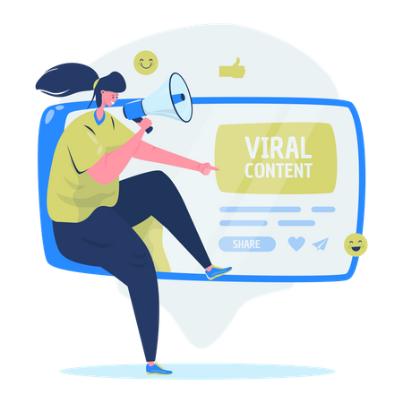 Share viral content  Illustration