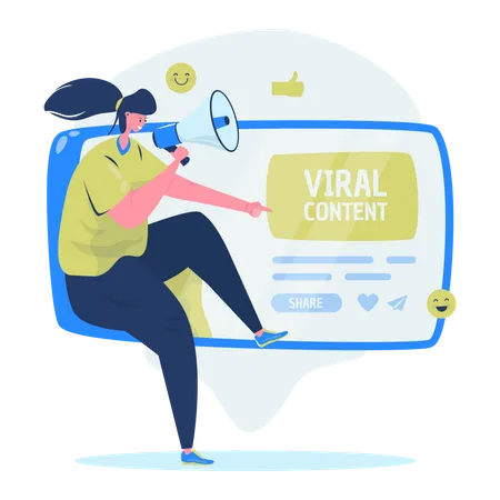 Share viral content  Illustration