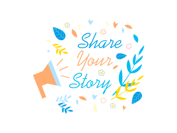 Share Your Story Social Media Promotion Banner  Illustration