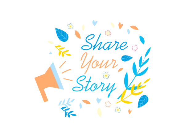 Share Your Story Social Media Promotion Banner  Illustration