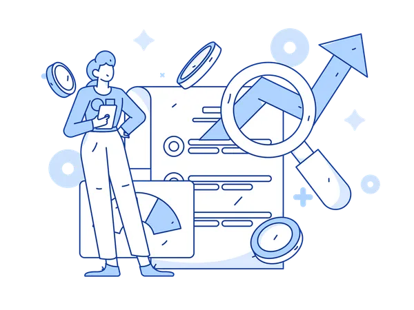 Shareholder analysing profit  Illustration