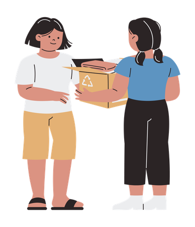 Sharing Clothes to People  Illustration