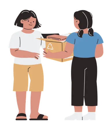 Sharing Clothes to People  Illustration