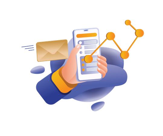 Sharing data from e-mail with smartphones  Illustration