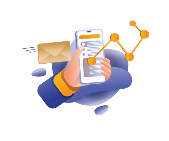 Sharing data from e-mail with smartphones  Illustration