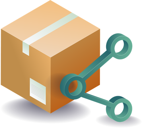 Sharing delivery package  Illustration