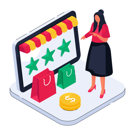 Sharing shopping rating  Illustration