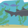 shark underwater illustration svg