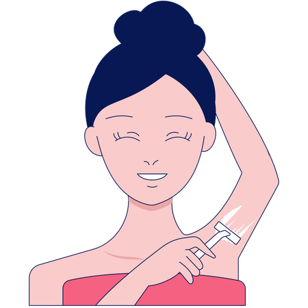 Shaving Armpit Hair  Illustration