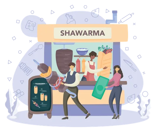 Shawarma shop  Illustration