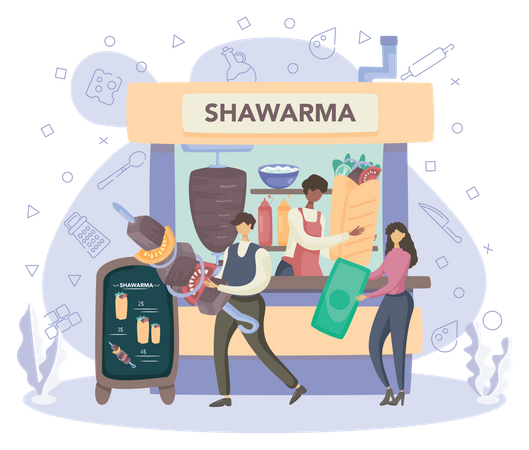 Shawarma shop  Illustration