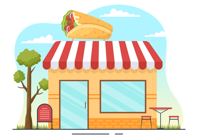 Shawarma Street Store  Illustration