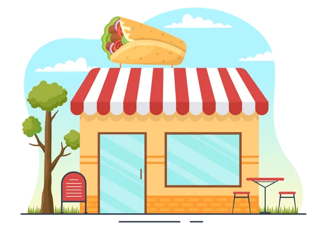 Shawarma Street Store  Illustration