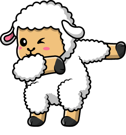 Sheep Dabbing  Illustration