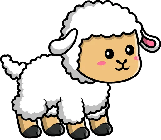 Sheep Standing  Illustration