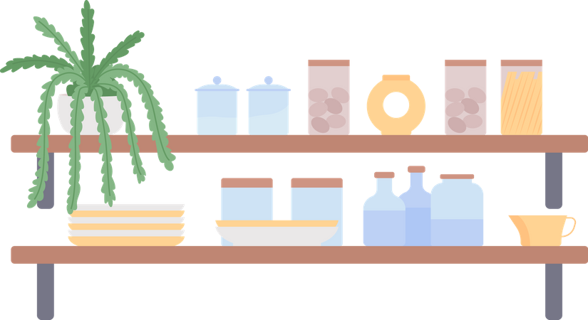 Shelf with cosmetic stuff  Illustration