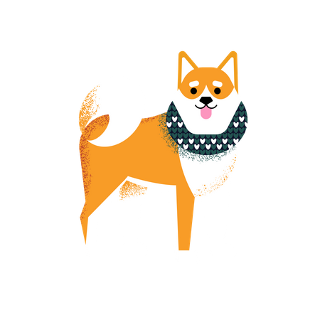 Shiba-Hund mit Schal  Illustration