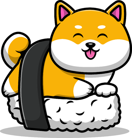 Shiba Inu Cachorro Sushi  Ilustração