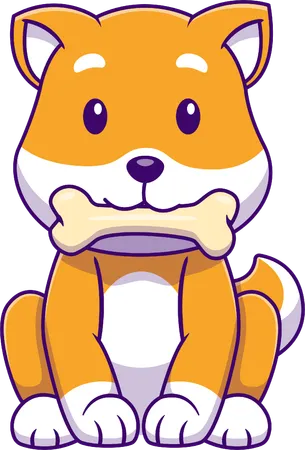 Os de morsure de chien Shiba Inu  Illustration