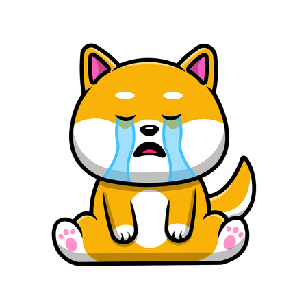 Shiba Inu Dog Crying  Illustration