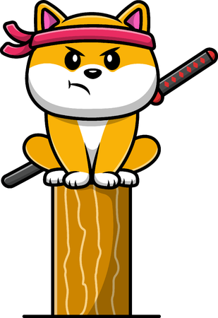 Shiba Inu Dog Ninja  Illustration
