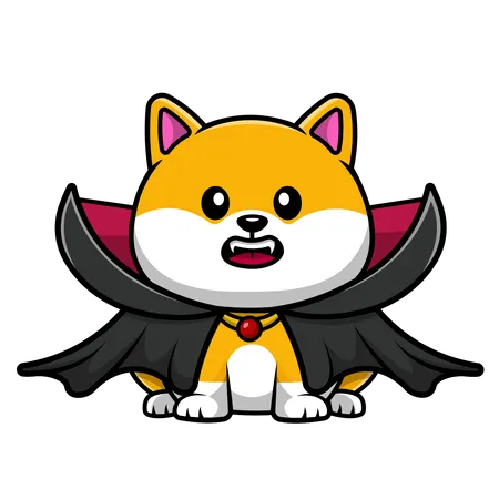 Shiba Inu Dog Vampire  Illustration