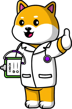 Shiba Inu Dog Veterinarian  Illustration