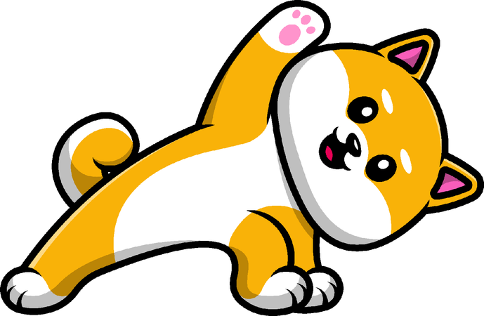 Shiba Inu Dog Yoga  Illustration